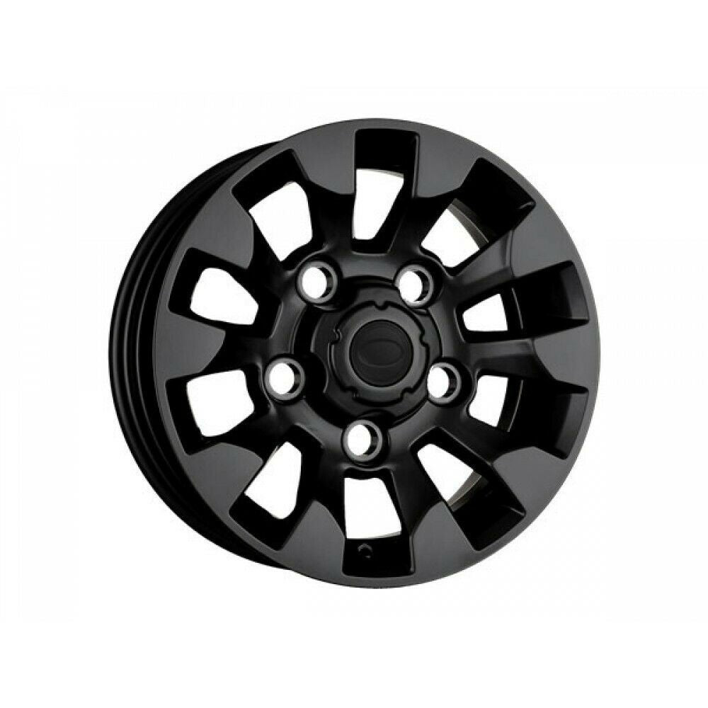 Set of Five (5) - 16'' Black Sawtooth Alloy Wheel Part LR025862 With Lugs & Caps