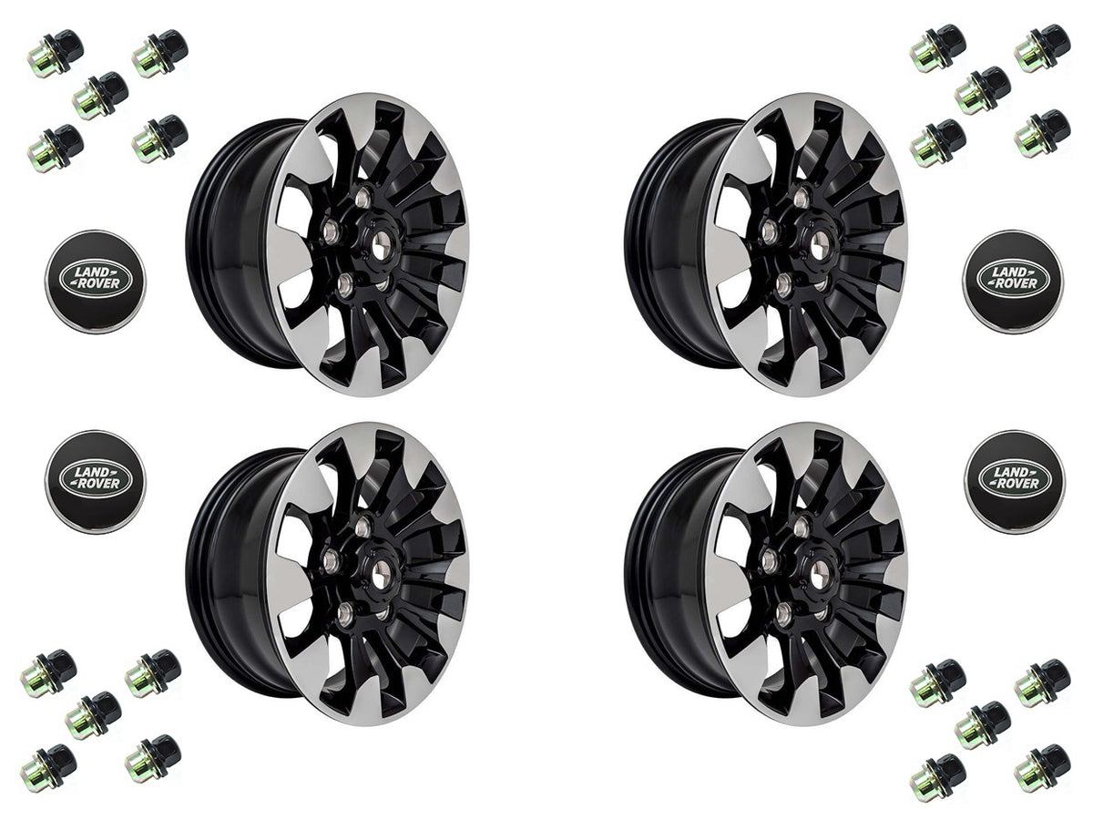 Set of Four (4) - 18'' Sawtooth Wheels Diamond Cut Part DA6635 With Lugs and Caps