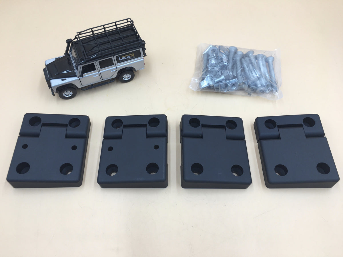 LR SERIES DEFENDER Full Aluminium Front Door Hinge Kit in Anodised Black DA1305