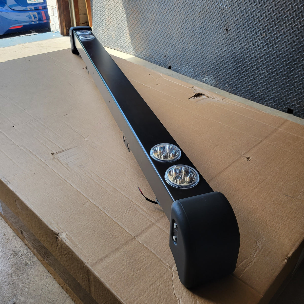 LR Defender Front Bumper with Twin Round LED Lights Part BA4145UK
