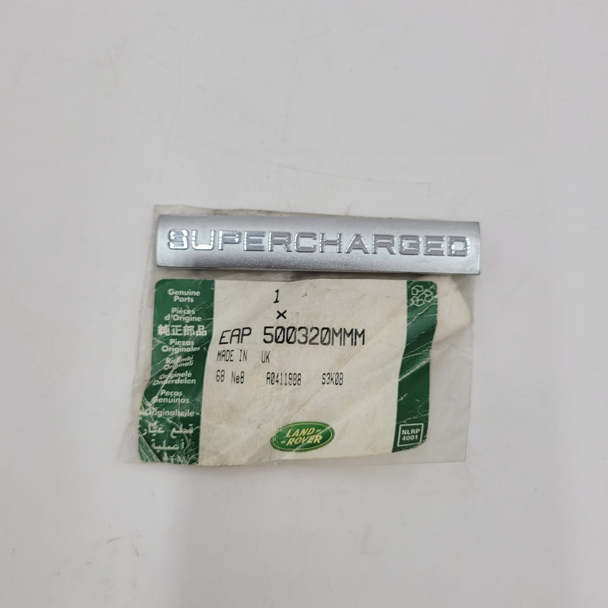 LAND ROVER RANGE ROVER GENUINE BADGE CHROME SUPERCHARGED PLUS EAP500320MMM