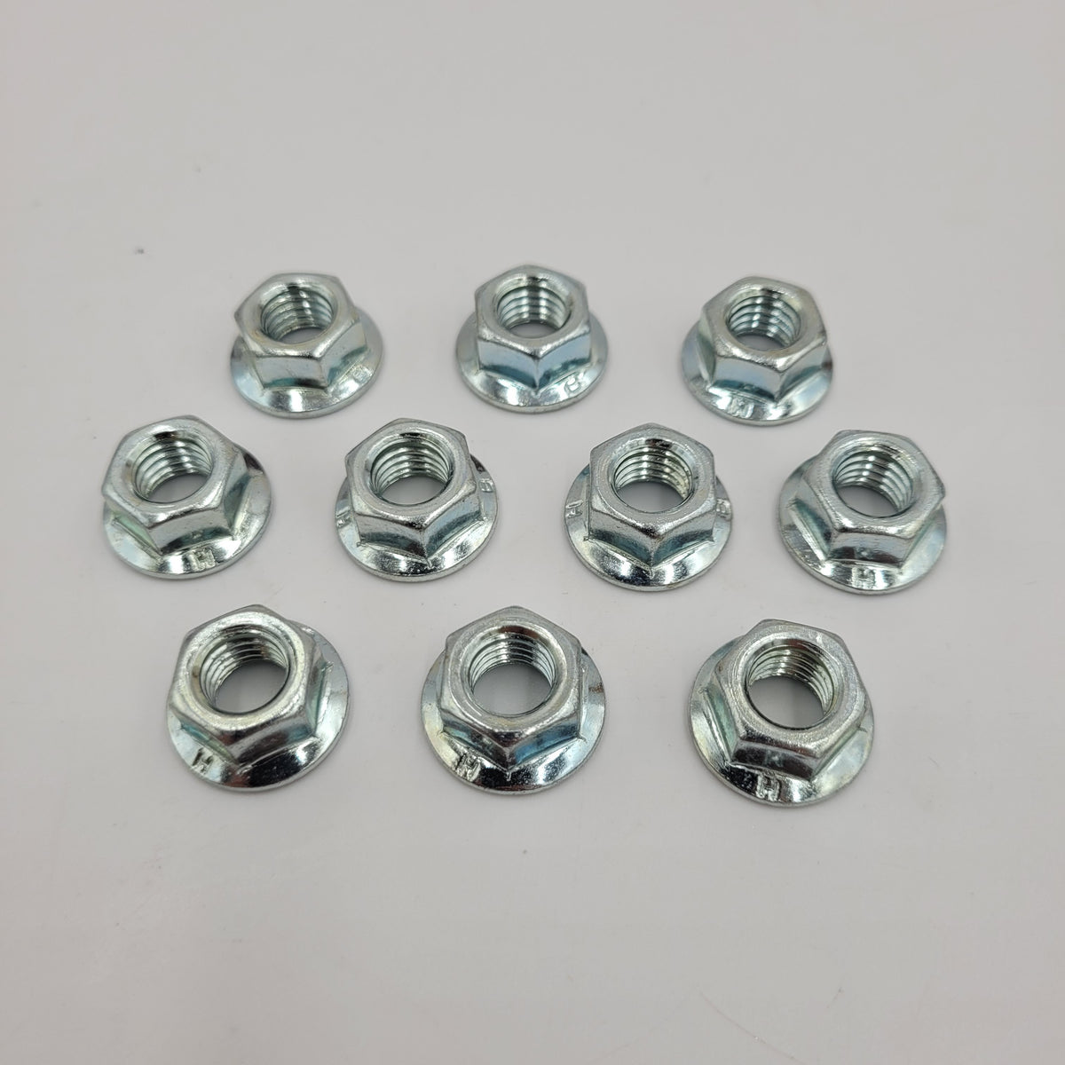 Set of 10 Flange Nut HEX M10 BR1424 / FN110046