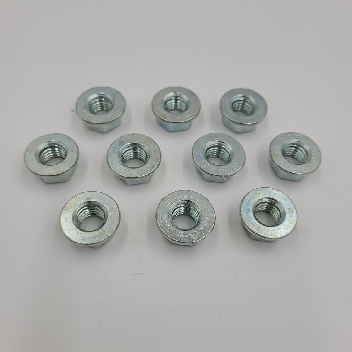 Set of 10 Flange Nut HEX M10 BR1424 / FN110046