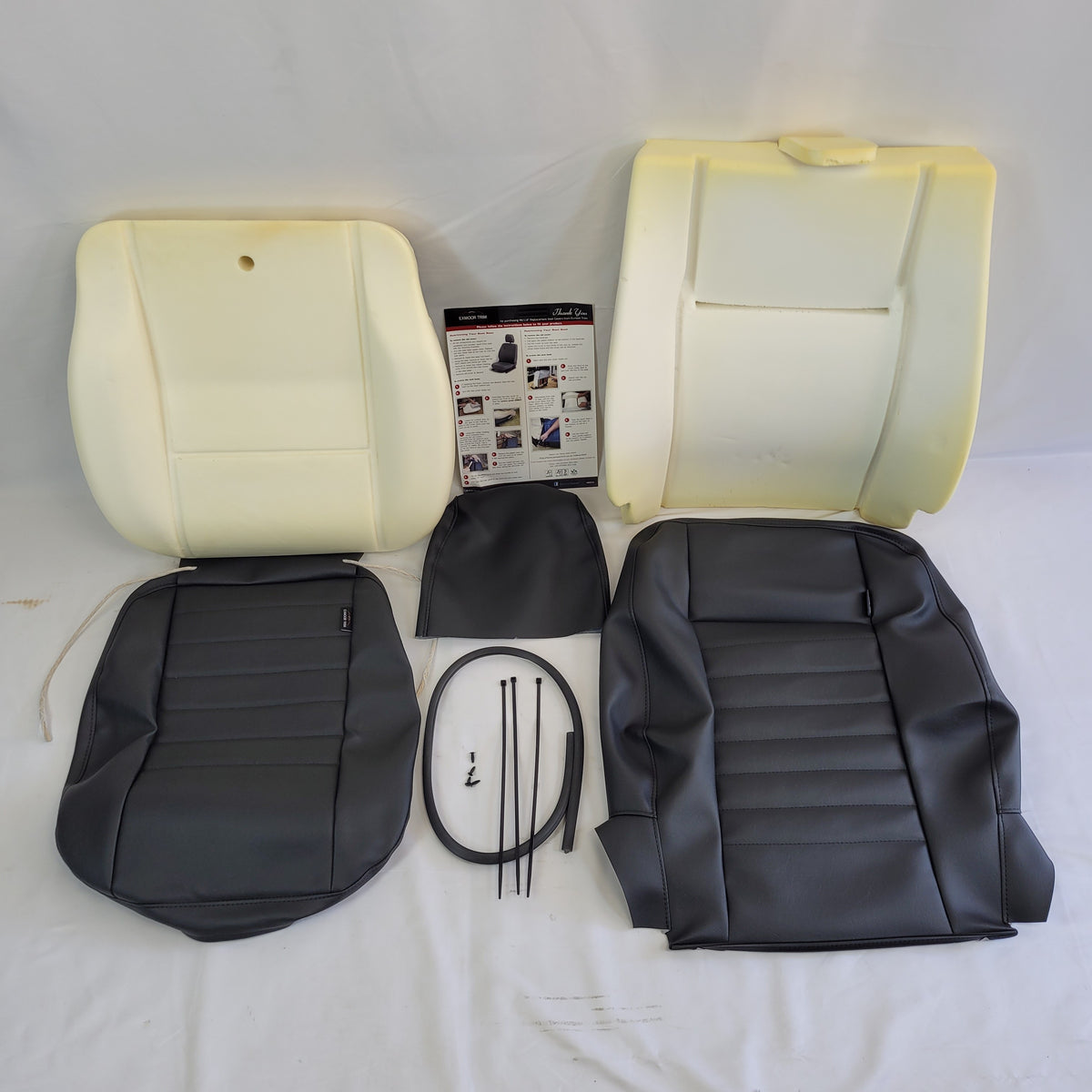 LR DEFENDER -06 Single Front Seat Retrim Kit Black Vinyl EXT315-BV / BA2401