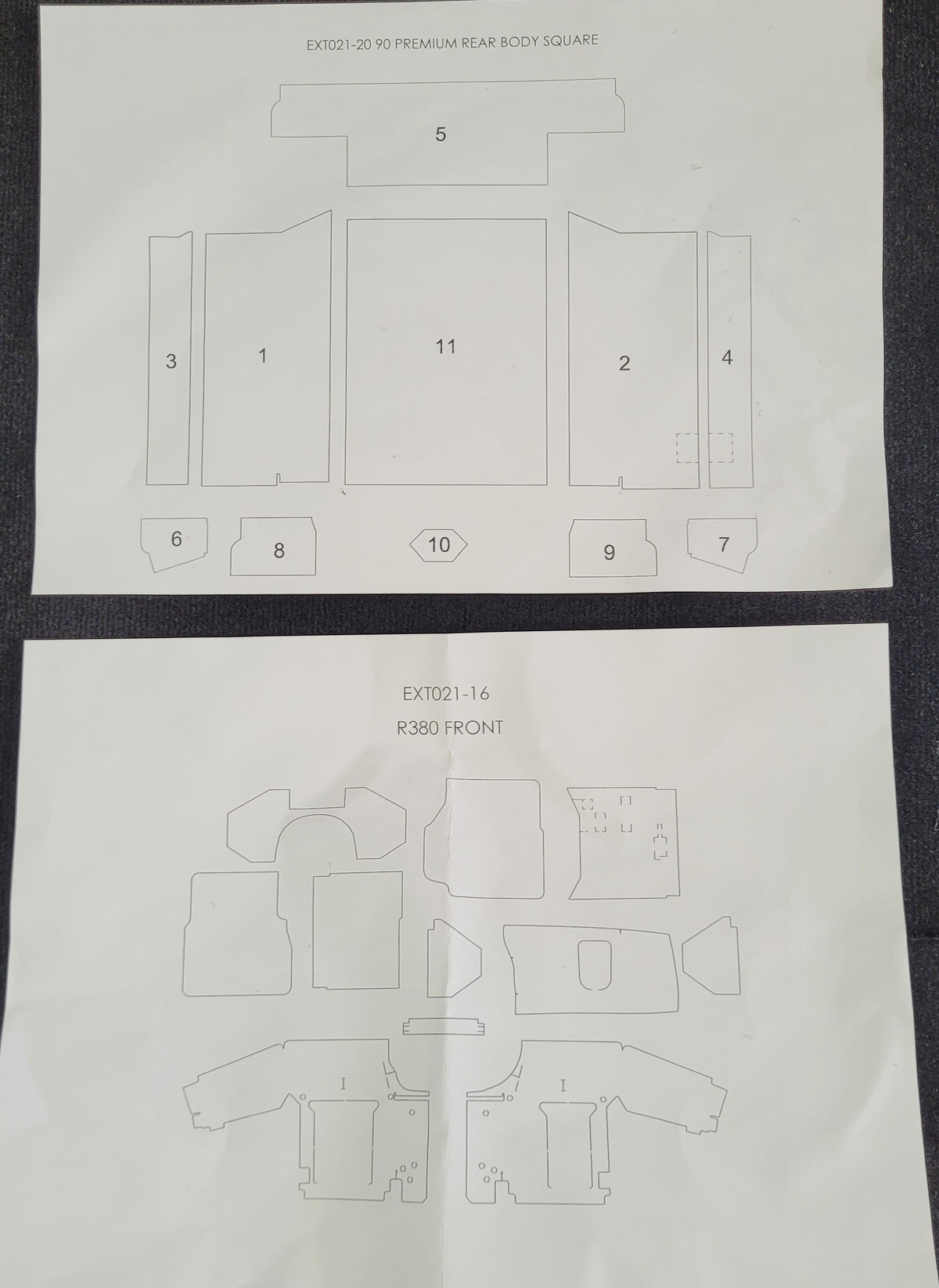 LR Defender 90' R380 Premium Carpet Set Full EXT021-3