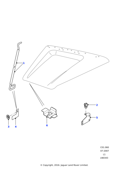 LR DEFENDER -16 Hood Stay Bracket LH Left ASU710050