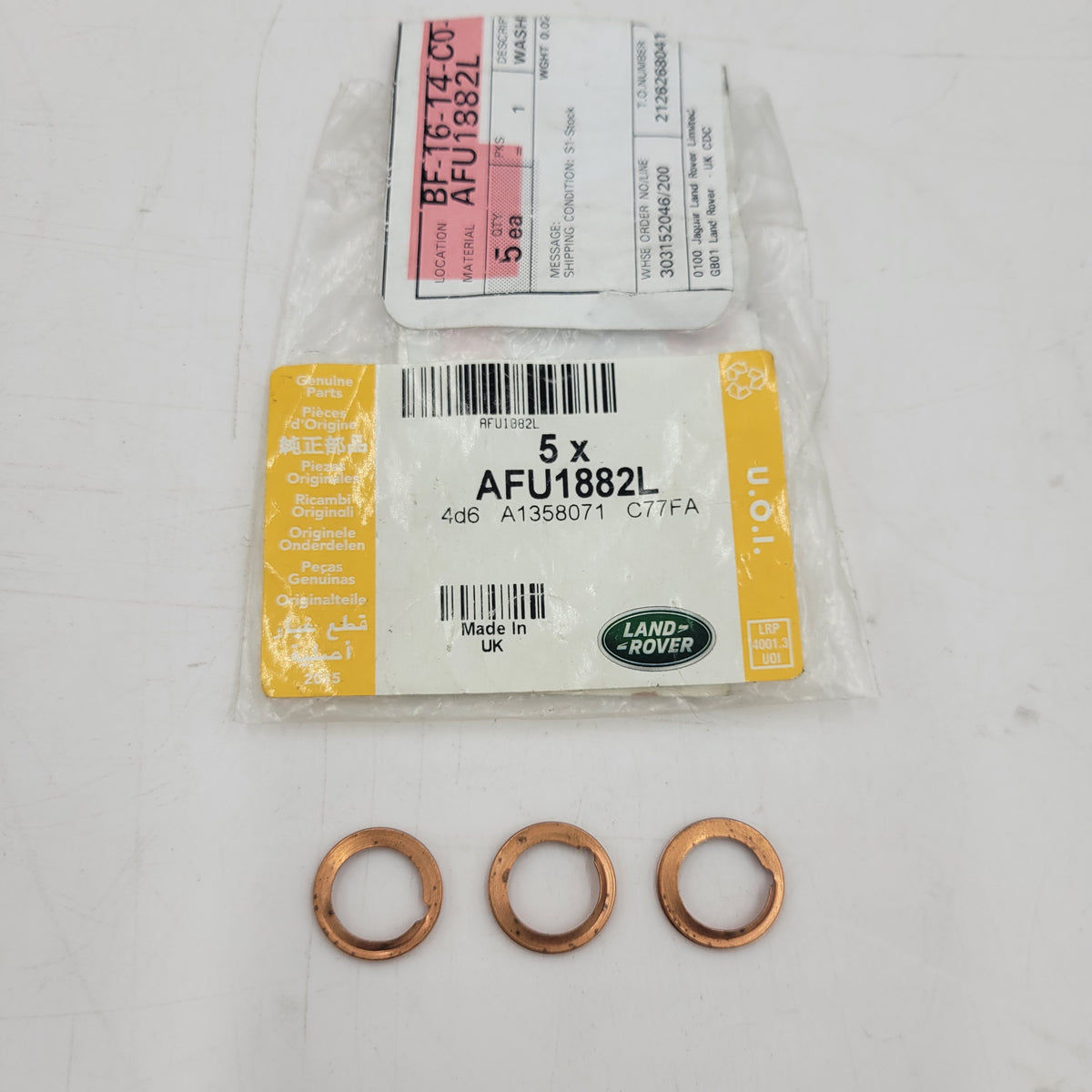 Defender 300tdi Coolant Drain Plug Copper Crush Washer Set of 3 AFU1882L