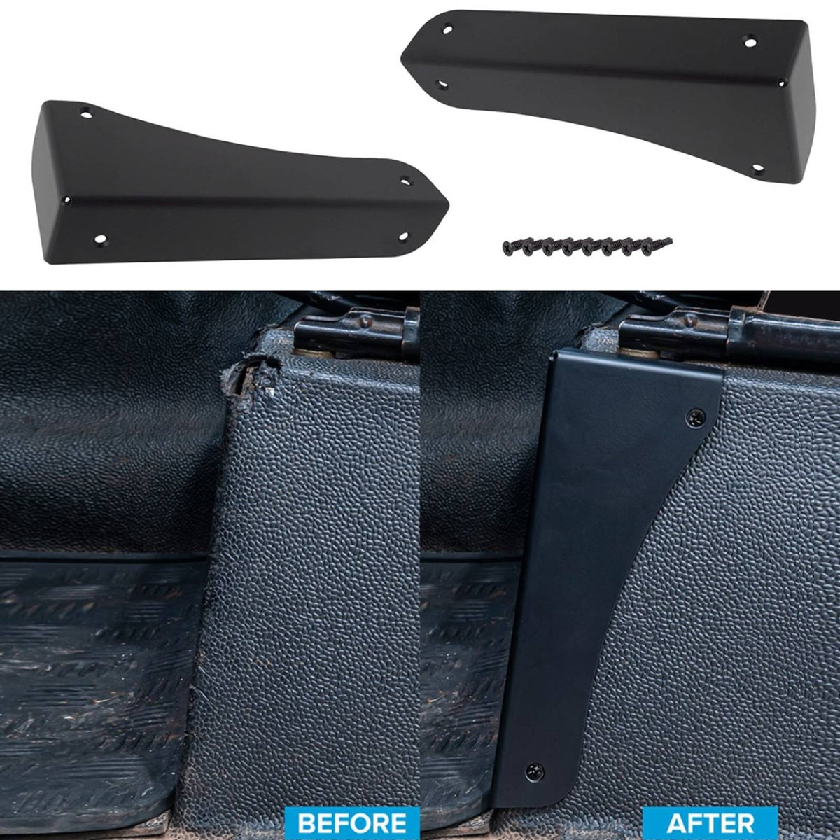 Defender BLACK SEAT BOX CORNER PROTECTORS PAIR BRITPART DA7371