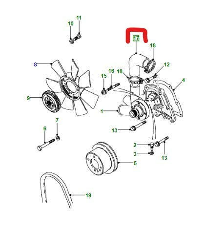 LR DEFENDER 200TDI Hose-bypass to pump coolant ERR1424