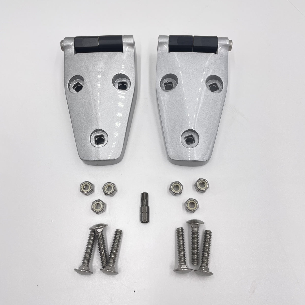 LR Defender 06- Pair Of Bonnet Hinges For Silver Paint Finish JM-90658 / DA1152