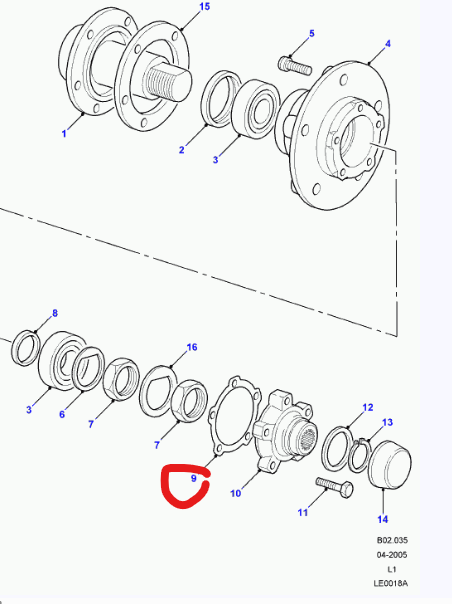 LR DEFENDER up to -93 DISCOVERY I RRC Gasket Drive Flange - Hub BR3605 / FRC3988