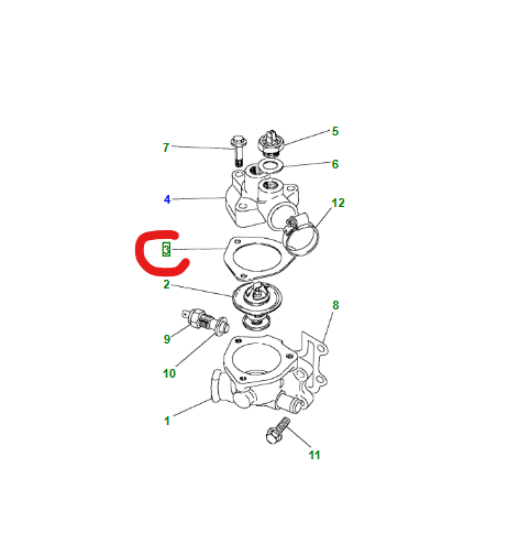 LR DEFENDER DISCOVERY I 200TDi Thermostat Housing Gasket BR3644 / ERR3682