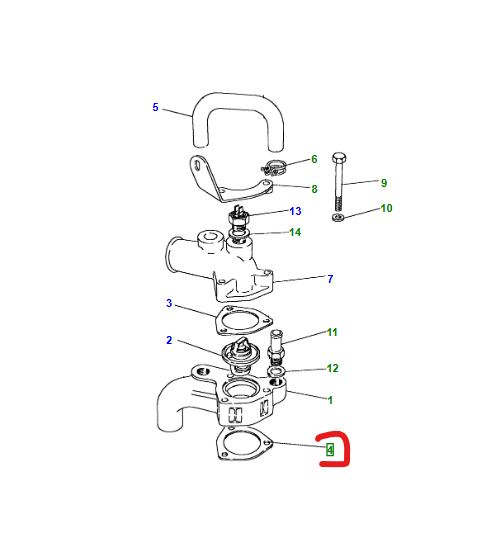 Set X2 LR SERIES DEFENDER 4CYL Bottom Thermostat Housing Gaskets BR1153 / 247874