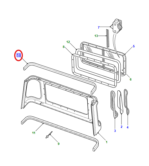 LR DEFENDER Rear Cab Seal to Roof on Hi-Cap or Crew Cab LR053827