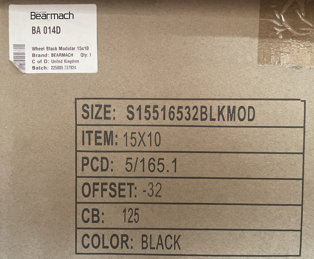 Land Rover 15" x 10 5/165.1 ET-32 CB125 Black Modular Steel Wheel BA014D