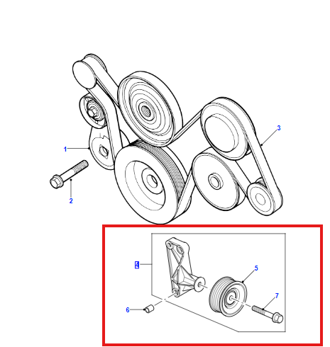 LR DEFENDER DISCOVERY II Fan Belt Bracket and Idler ERR6949