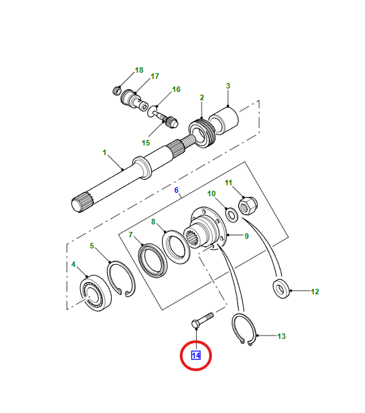 LR & RR Bolt SET From Rear Transfer Box Flange to Propshaft FRC3602 LR045926