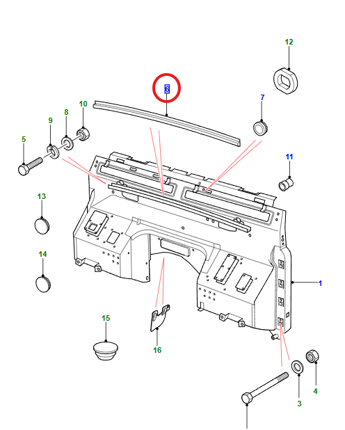 LR DEFENDER 83-16 Dash Seal for Bulkhead Drain Channel LR053843