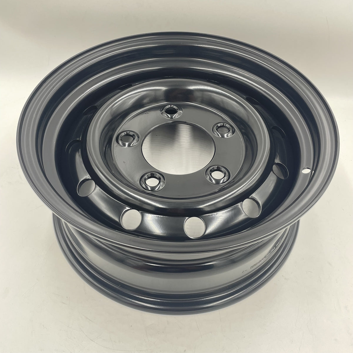 SET OF 4 16'' x 6.5 ET:20 Heavy Duty Wolf Steel Wheel Black Part ANR4583