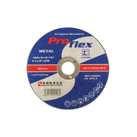 Abracs 100mm x 3.0mm Flat Cutting Discs Pack 10 Part 32055