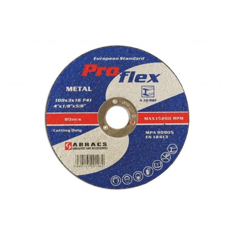 Abracs 100mm x 3.0mm Flat Cutting Discs Box 25 Part 32058