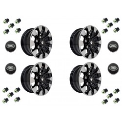 Set of Four (4) - 18'' Sawtooth Wheels Diamond Cut Part DA6635 With Lugs and Caps