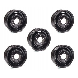 Set of 5 - 16 x 5.5 inch Black Steel Tube Style Wheels Part ANR4636PM