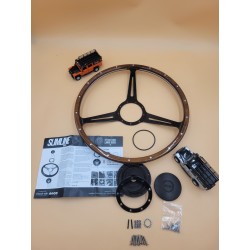 Evander Black Slim Steering Wheel Slim 48 Spline Boss - EXT900-73