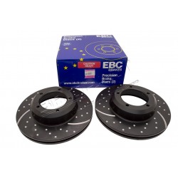 EBC FRONT SLOTTED / GROOVED BRAKE DISCS VENTED FOR DEFENDER, DISCO 1 AND RRC FROM 1986 PART DA4151
