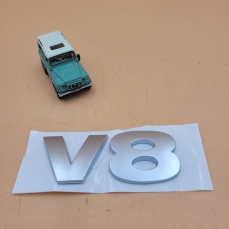 Land Rover Range Rover Discovery V8 badge emblem GLOSS Silver (V8) FT-LRE070