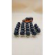 Set of 23 Black Gloss Wheel Nuts for Defender 90/ 110 / 130/ Disco 1/ RRC - Part RRD500560B