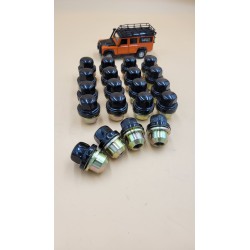 Set of 20 Black Gloss Wheel Nuts for Defender 90/ 110 / 130/ Disco 1/ RRC - Part RRD500560B