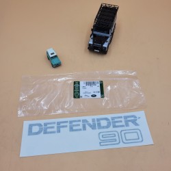 Genuine Defender 90 Rear Sticker Decal Badge Light Grey on Clear Background