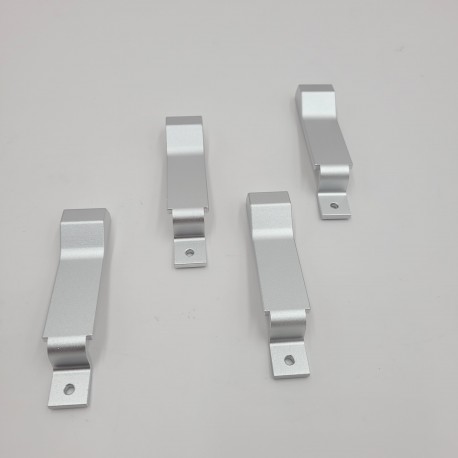 Aluminum Alloy Defender Interior Door Locking Buttons Silver Set of 4