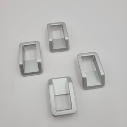 Aluminum Alloy Defender Door Lock Finisher Silver Set of 2