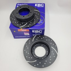 EBC REAR SLOTTED / GROOVED BRAKE DISCS VENTED FOR DEFENDER, DISCO 1 AND RRC FROM 1986 PART DA4152
