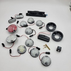 DEFENDER LED CLEAR LAMP KIT , FRONT AND REAR LIGHTS INCLUDING SIDE REPEATERS AND HIGH LEVEL STOP LAMP BA9718K