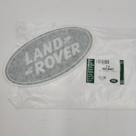 Land Rover Defender 90/110 Silver on Black Background Rear Decal Genuine MXC640