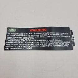 Land Rover DefenderWarning Decal Landrover Centre Differential Lock sticker BTR2308