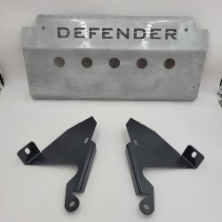 Defender 6mm Aluminum Face Steering Guard Gloss SilverPart BA083