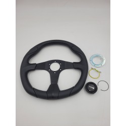 LR MOMO 350mm STEERING WHEEL QUARK BLACK/AIR LEATHER DA5726