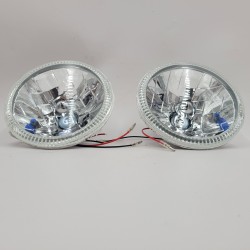 UNIVERISAL ROUND LAMP 7" LED HALO LIGHT SET CRYSTAL Headlight Set BA070HC