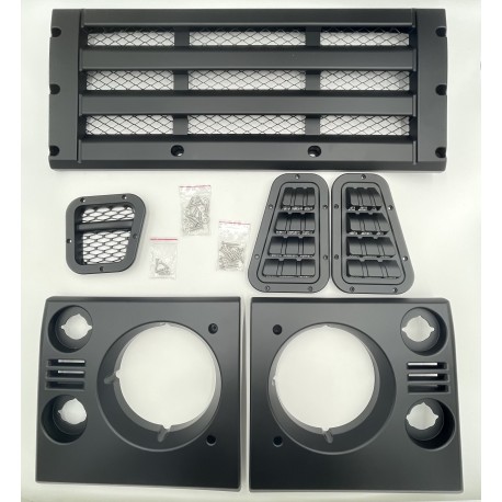 LR DEFENDER KBX Face Lift Front STD Grille SET Satin Black JM-90583B / BA9455