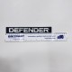 LR DEFENDER Front or Rear Emblem Sticker Silver/Black 9x1.5in / 230x37mm