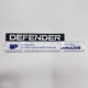 LR DEFENDER Front or Rear Emblem Sticker Silver/Black 9x1.5in / 230x37mm