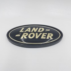 LAND ROVER LOGO REAR BODY OVAL BADGE BLACK ON SILVER GENUINE PART DAH500330