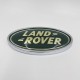 Land Rover Oval Badge Silver Letters on Green Background on Silver Plate 90*50mm DAH100680S