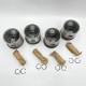LR DEFENDER 85- 2.5Petrol SET Of Pistons & Rings Over-Size .030" BR2654 / RTC473430