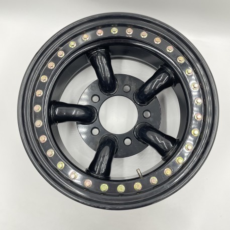 LR Defender /Discovery I /RR Classic Real Beadlock Wheels 16x8 Gloss Black N2 Scratched
