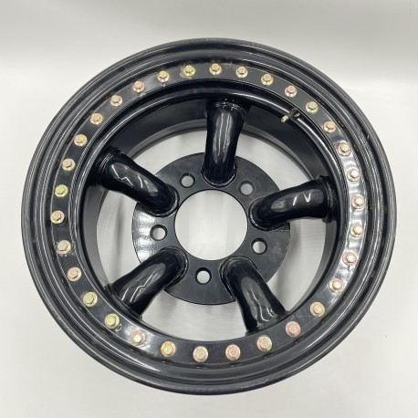 LR Defender /Discovery I /RR Classic Real Beadlock Wheels 16x8 Gloss Black N4 Scratched
